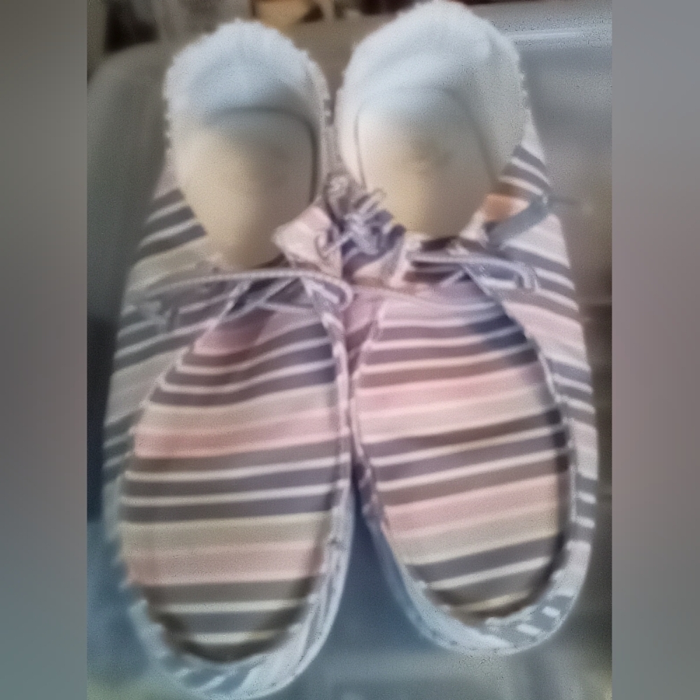 True Craft Diamond Multicolor Stripe Slip On Casual Shoes Womens Size 7.5M